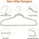 Velvet, Non-Slip Suit Clothes Hangers, Ivory/Rose Gold - Pack of 30